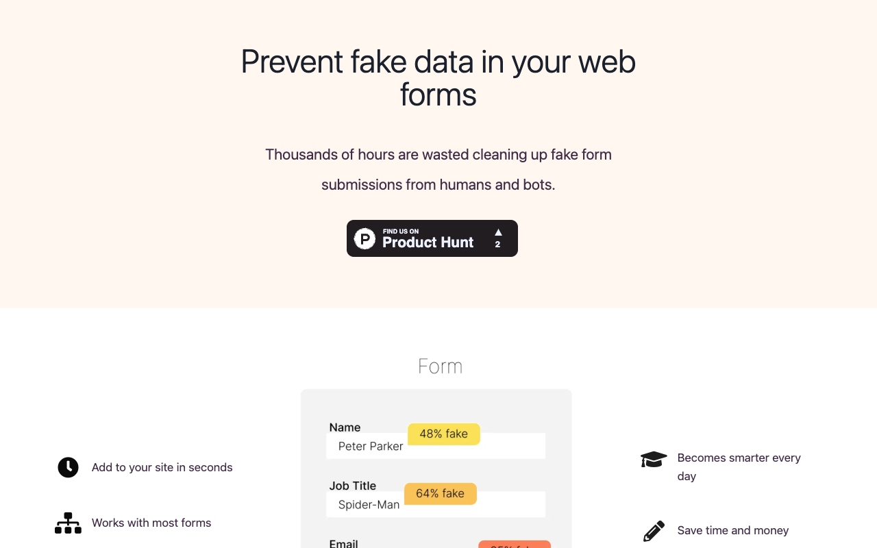 Block Fake Form Submission - Prevent people from putting fake data into your web forms