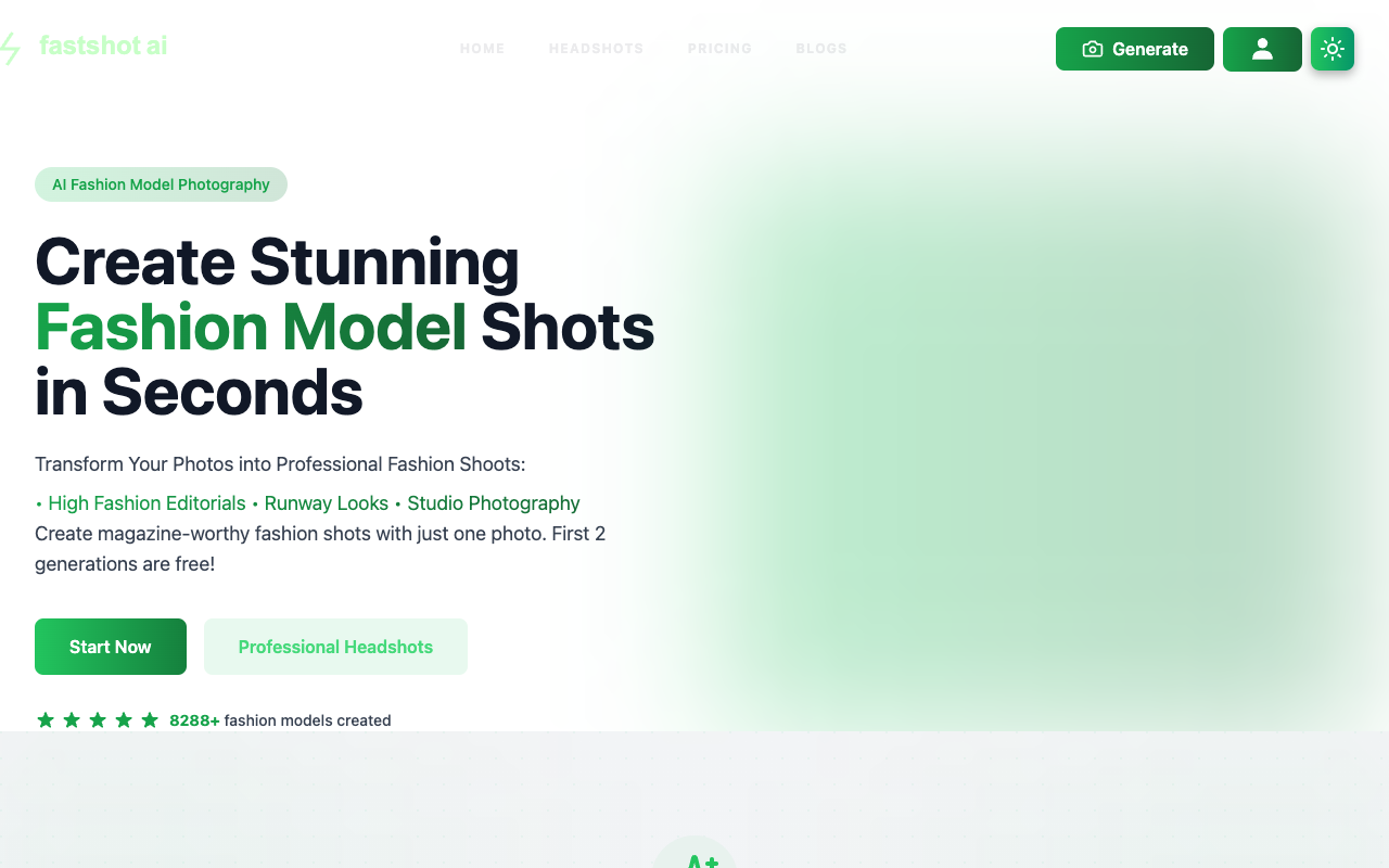 FastShotAI - Generate Free AI Headshots in Less Than 30 Seconds