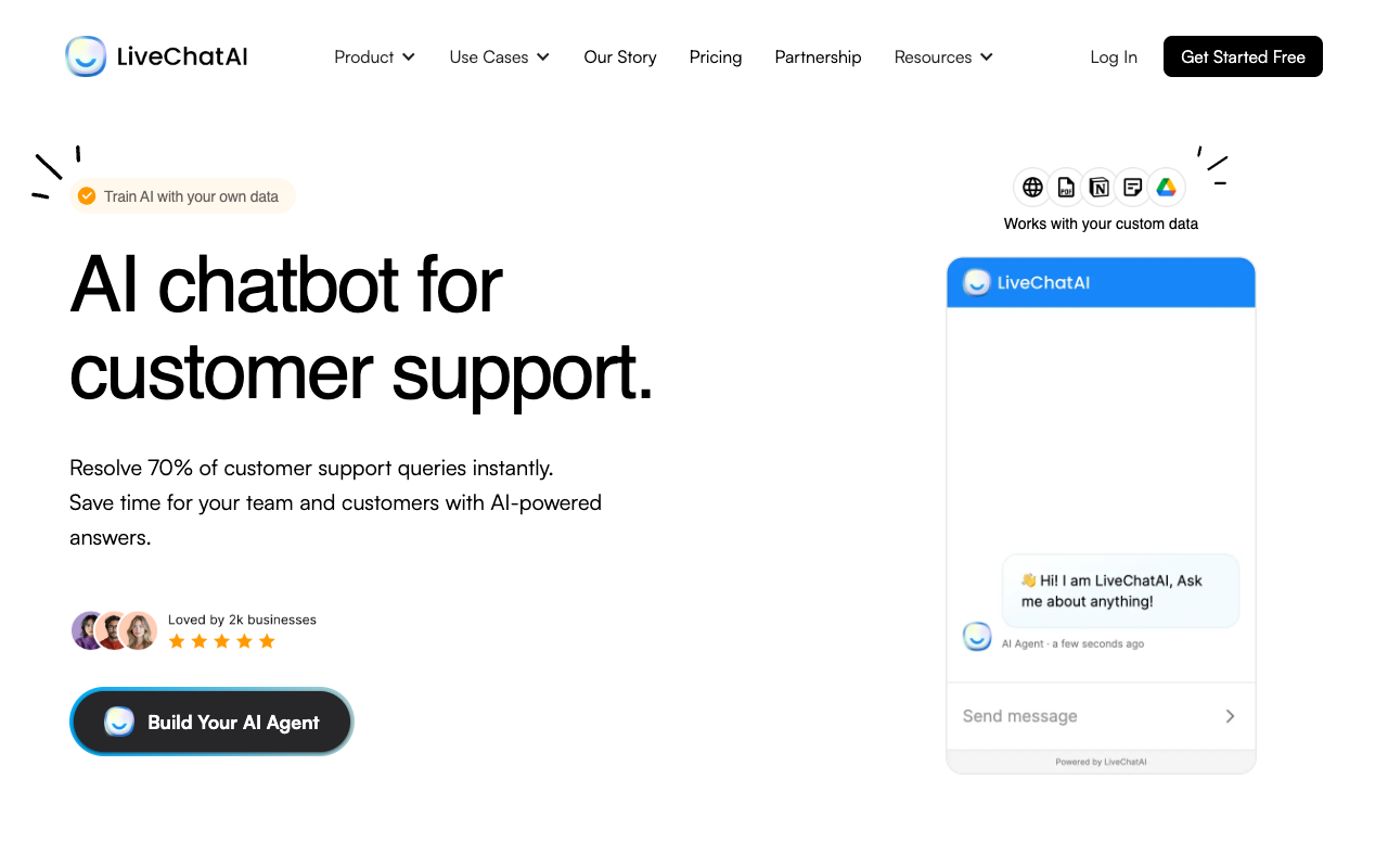 LiveChatAI - Enhance Customer Support with AI Chat Bot and Human-Support Live Chat