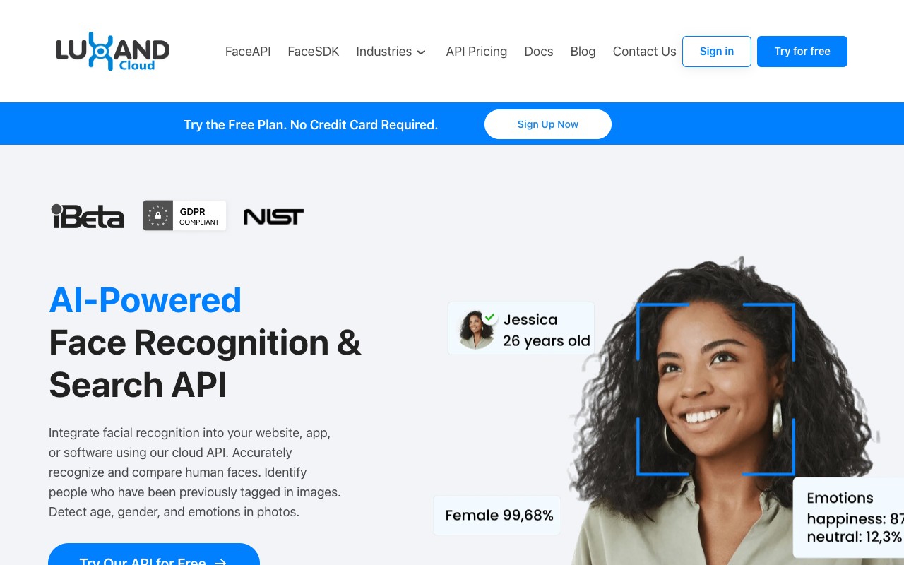 Luxand Face Recognition API - Identify and Confirm an Individual's Identity