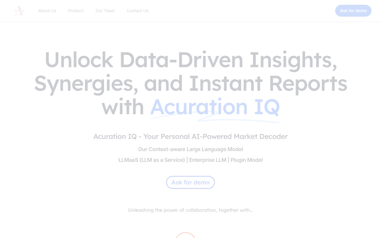 Acuration IQ - Your AI-Powered Market Decoder AI Collaboration Business