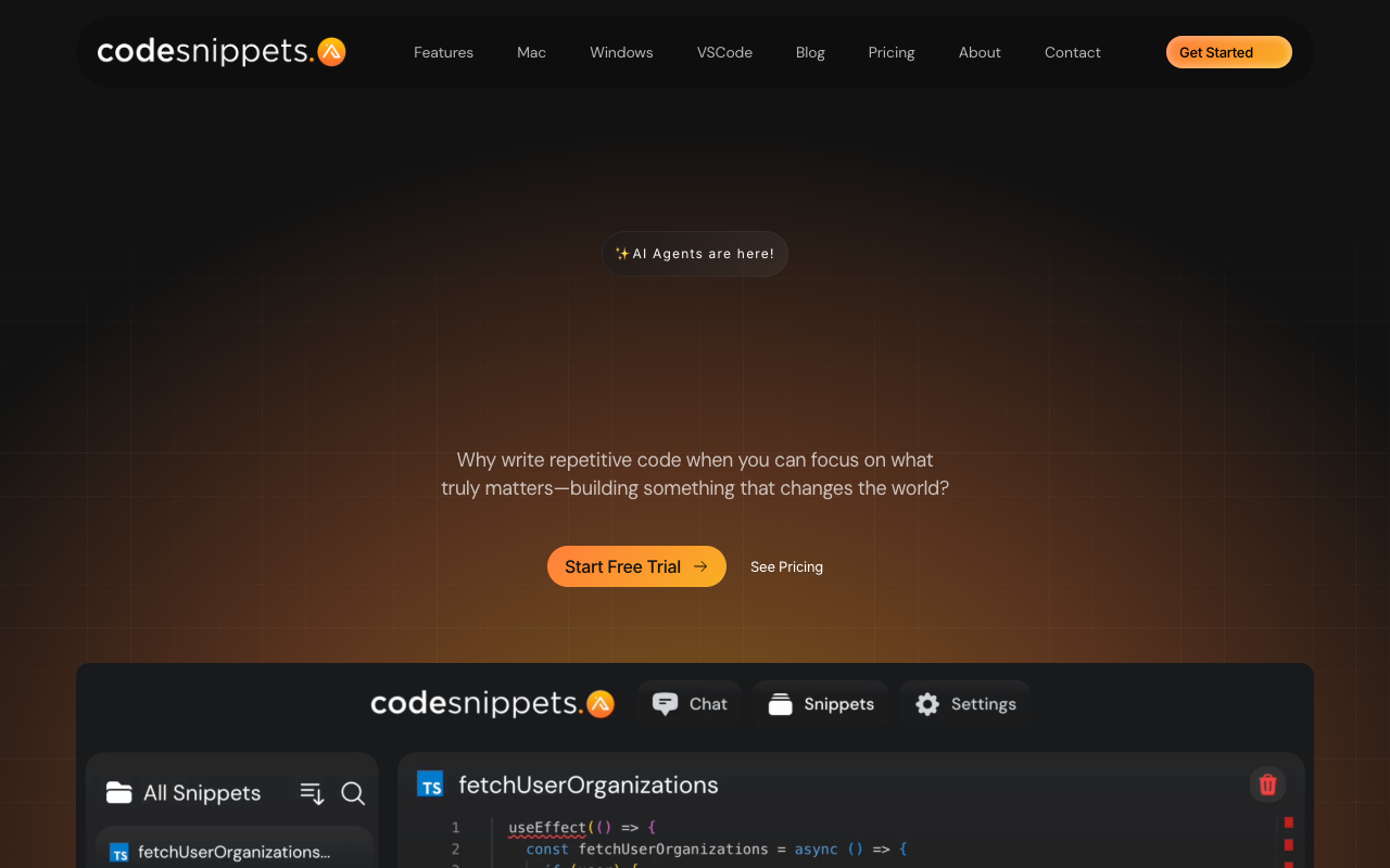Code Snippets AI - Master your codebase + Build your team code snippets library AI Development
