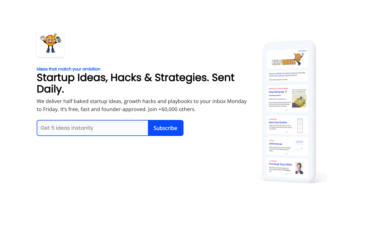 Half Baked - Become a startup idea machine