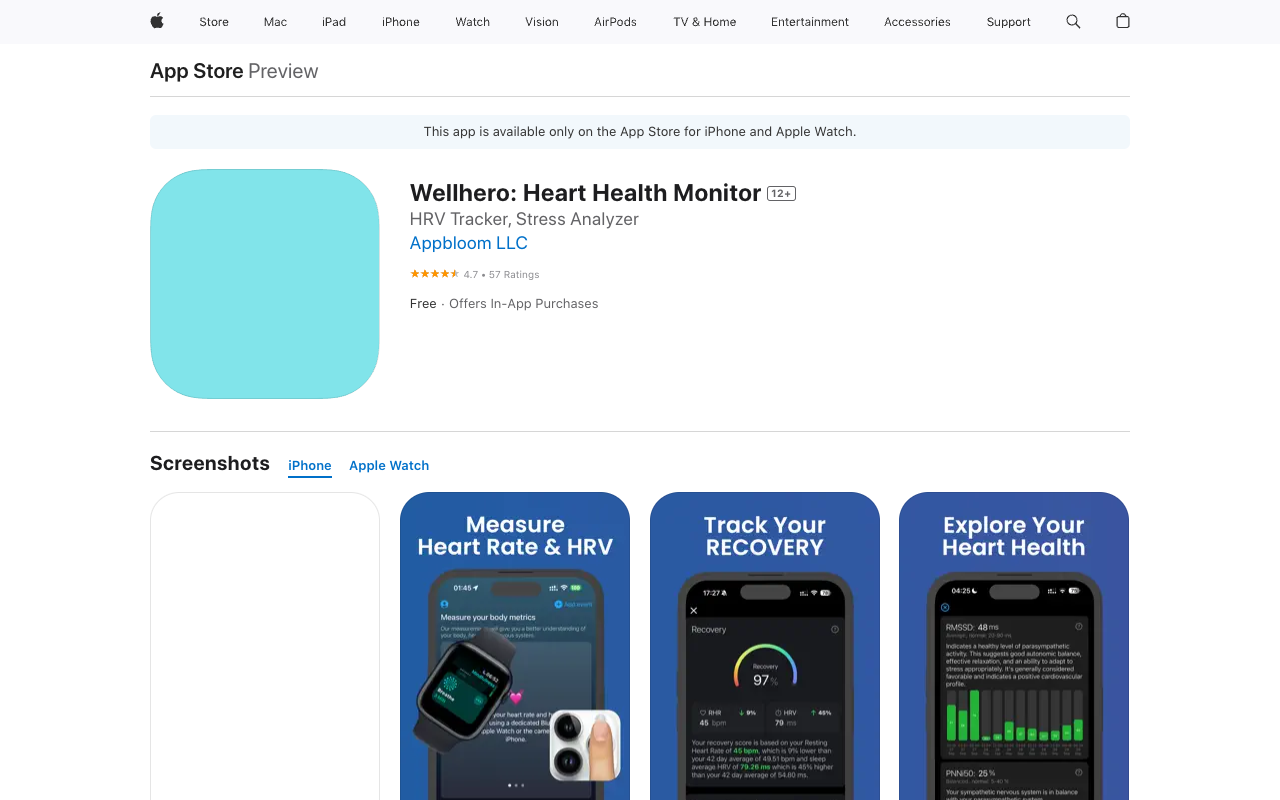 Wellhero - Your Heart Health and Stress Monitor Health Fitness Stress