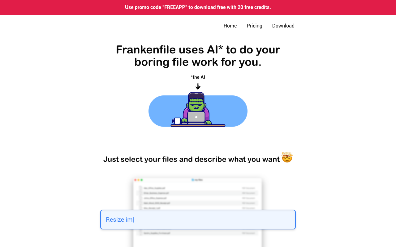 Frankenfile - Your AI-powered file productivity tool