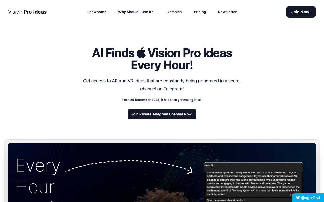 AI Vision Pro Ideas - Access AR and VR Ideas Continuously Generated by AI