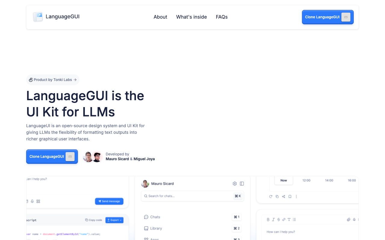 LanguageGUI - A UI Kit for LLMs