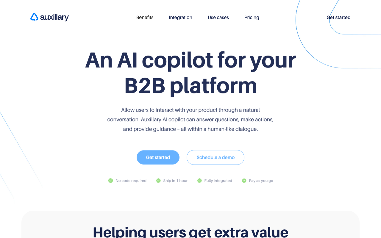 Auxillary AI - An AI copilot for your B2B SaaS platform