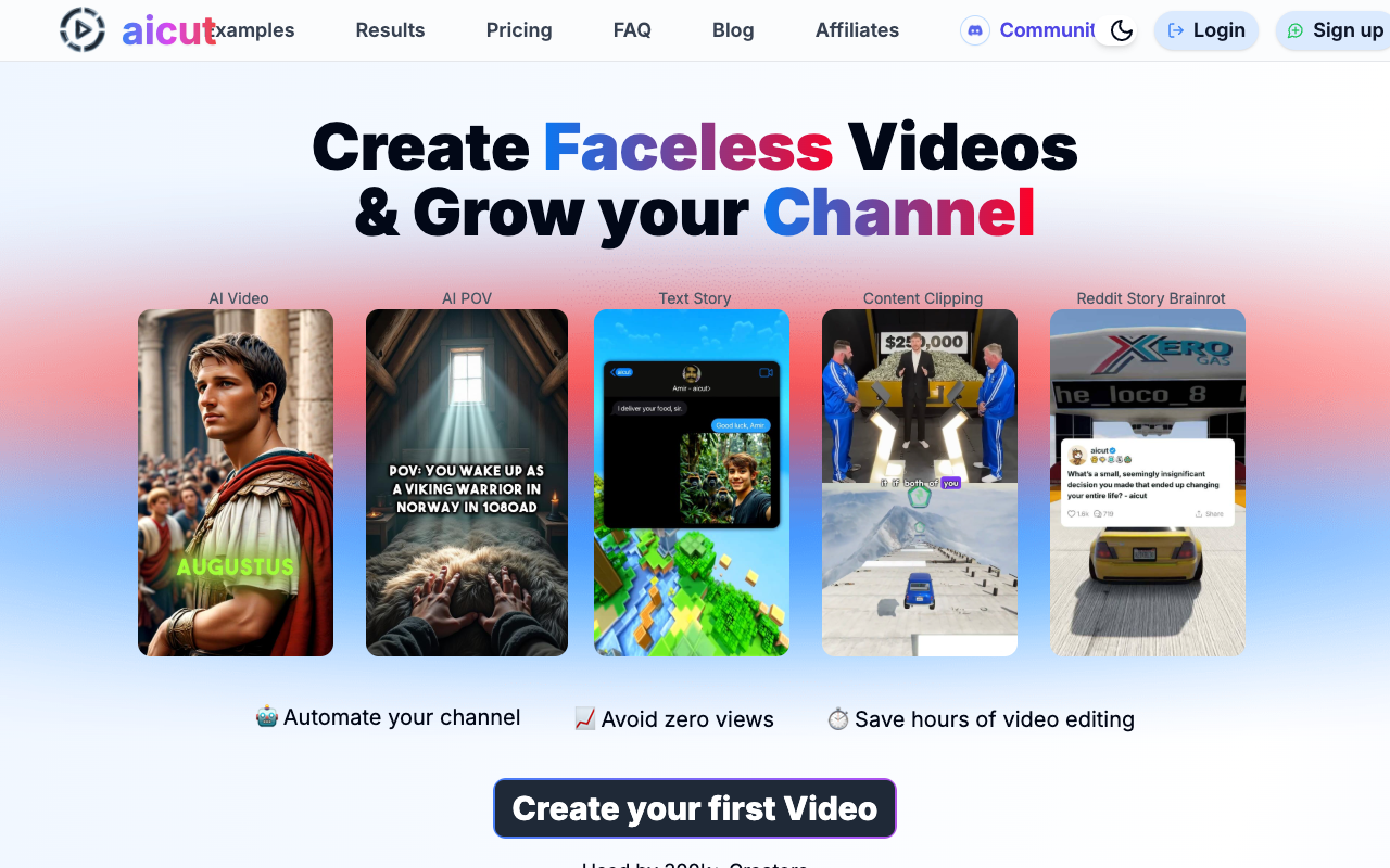 aicut - Transform Your Text into Short Form Video Content in Minutes AI Marketing