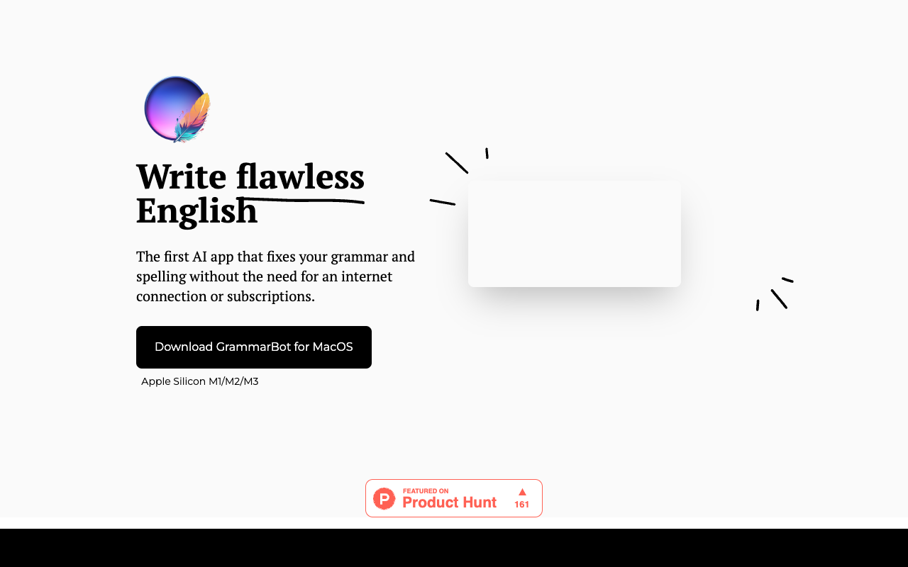 GrammarBot - Write flawless English with AI, no subscriptions, offline