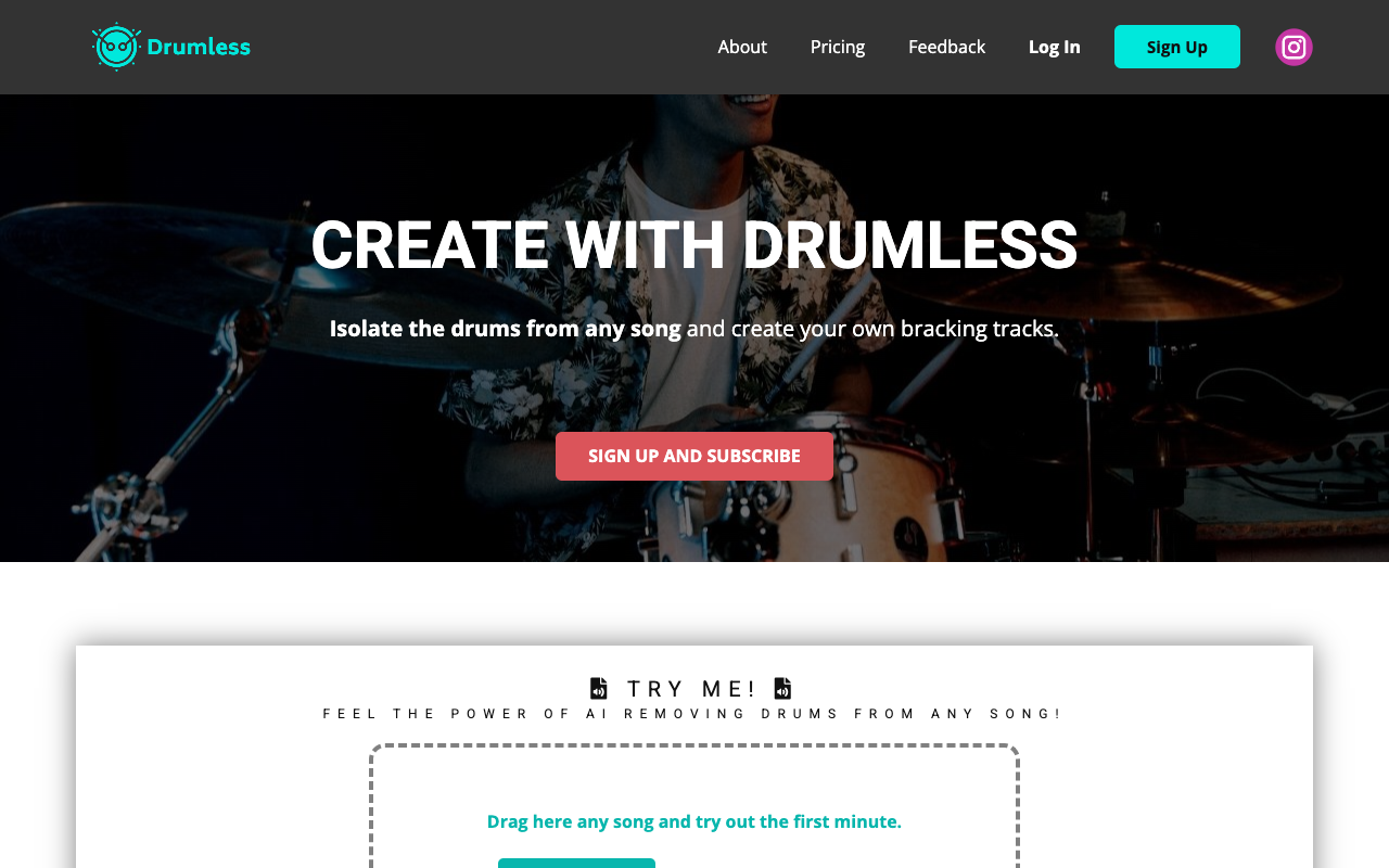 Drumless - Transform songs and drum your way with the Drums Remover AI Music