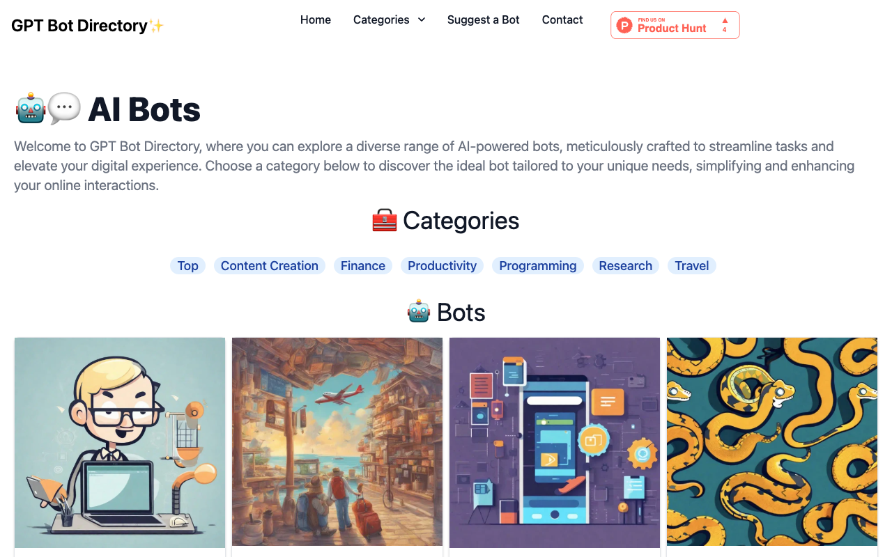 GPT Bot Directory - Discover the most innovative and advanced GPT-powered bots