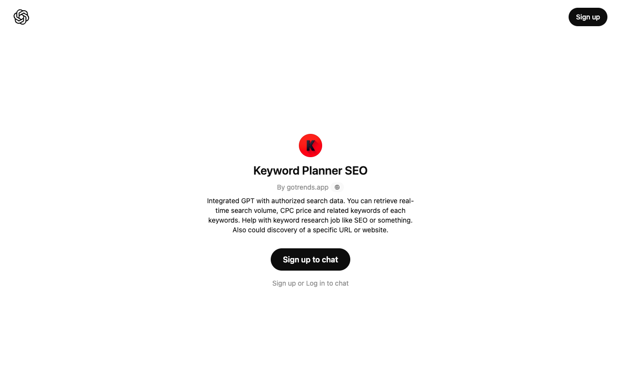 Keyword Planner: A Keyword Research GPT - A GPT integrated with Google Keyword Planner
