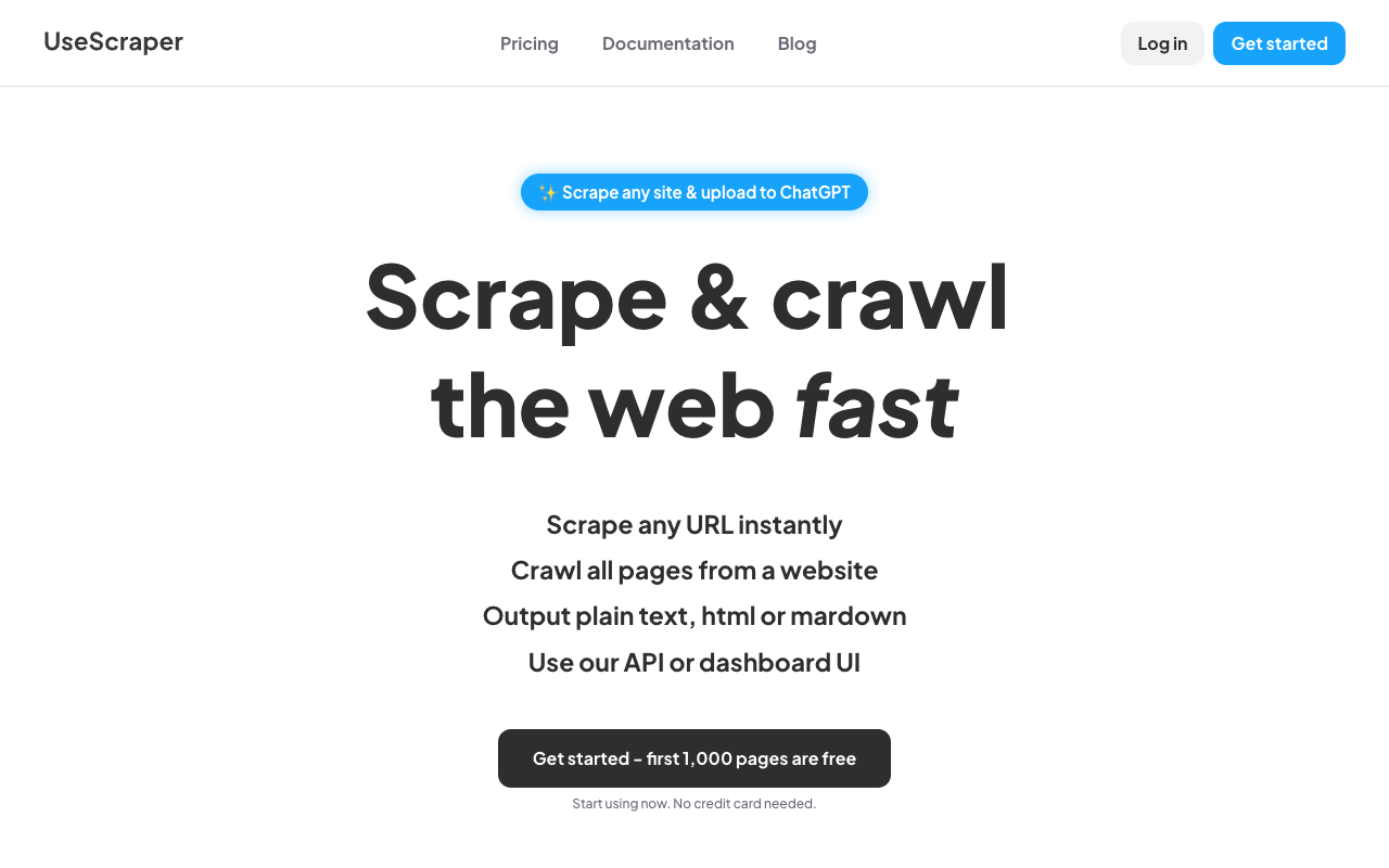 UseScraper Crawler - The web crawler made for AI