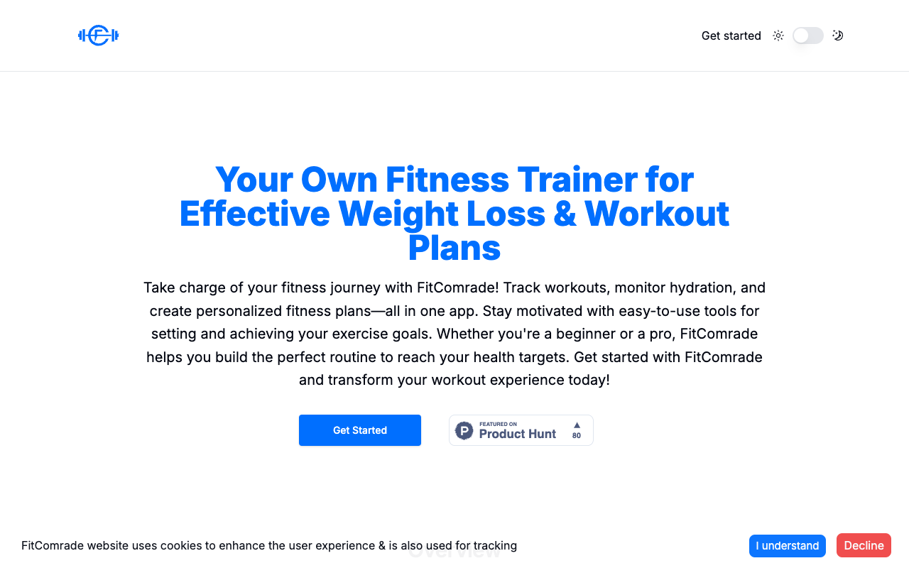 FitComrade - Your Ultimate Fitness Ally - Track, Train, and Triumph!