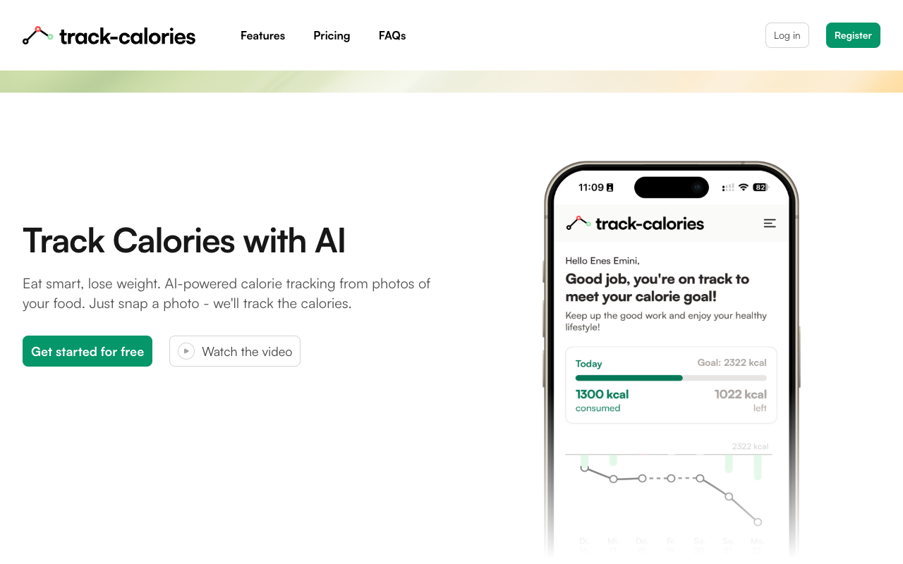 Track-Calories.com - AI-Powered Calorie Tracking from Photos of Your Food