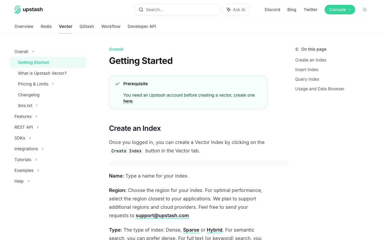 Upstash Vector - Serverless Vector Database for AI and LLMs