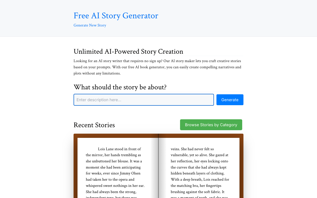 Free AI Story Generator - Craft unlimited creative stories instantly
