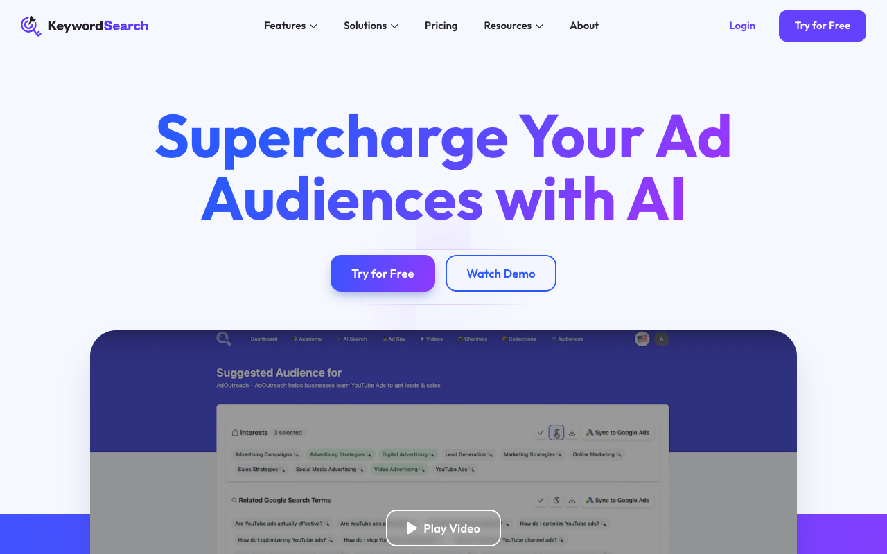 KeywordSearch - Supercharge your Ad audiences with AI AI Marketing