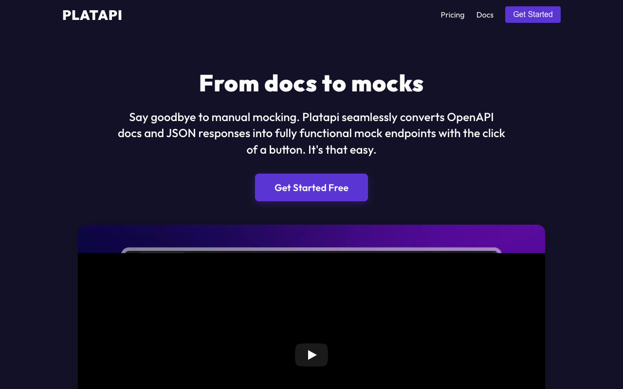 Platapi - Convert OpenAPI docs to working dynamic mock endpoints API Development