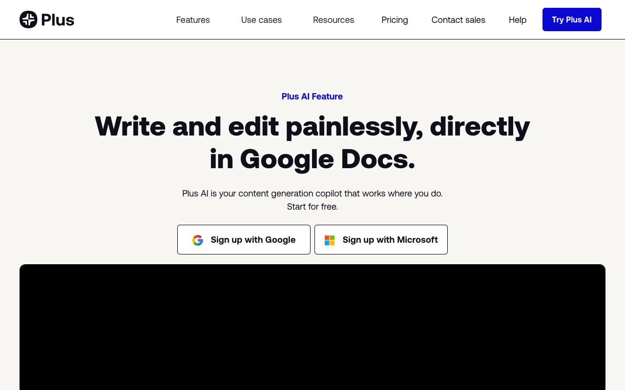 Plus AI for Google Docs - The easiest way to write with AI directly in Google Docs AI Productivity Writing