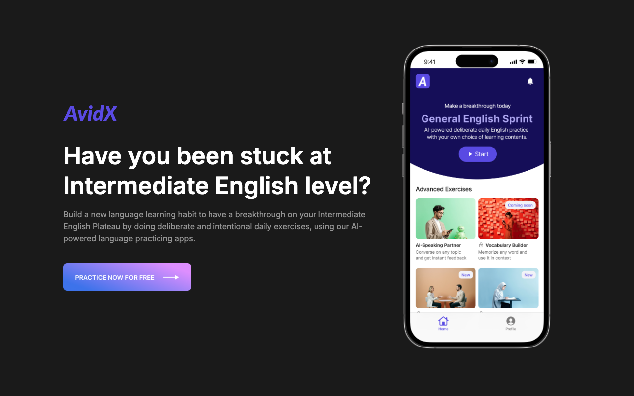AvidX - Level up your English using AI