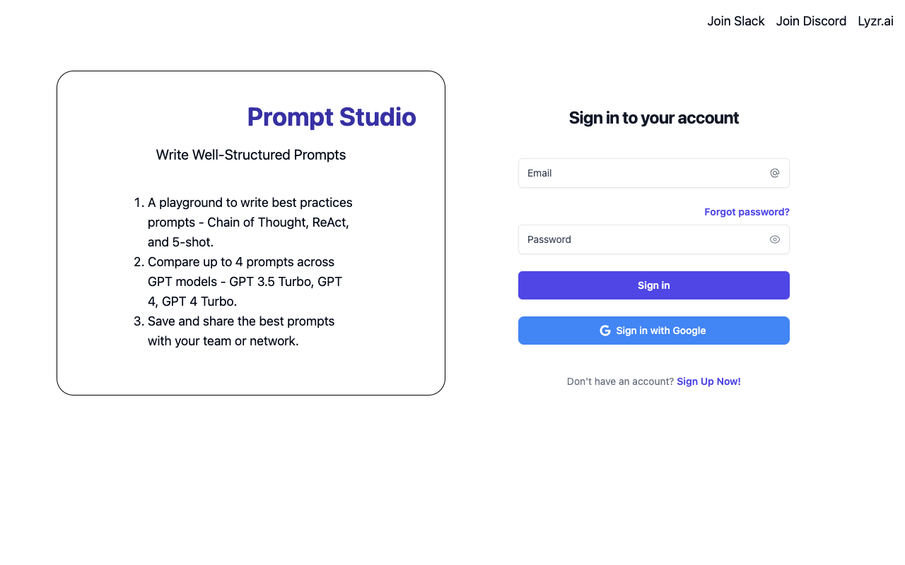 Prompt Studio by Lyzr.ai - Design, Compare and Deploy Production-Grade Prompts
