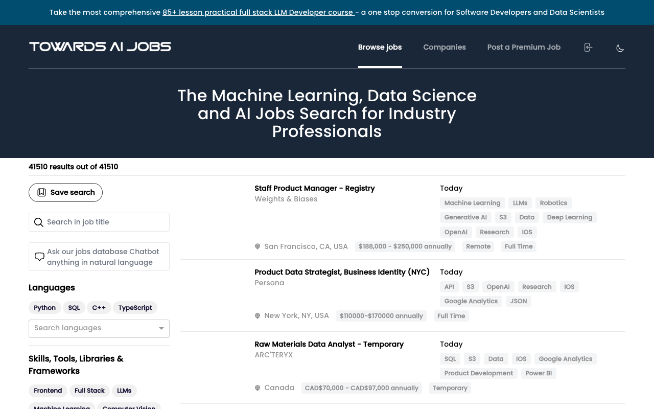 Towards AI Jobs - Your Ultimate AI Job Search Engine