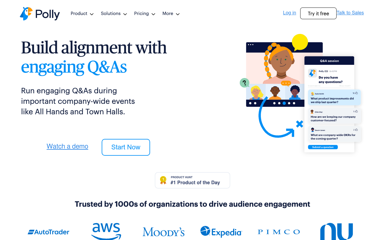 Polly - Run Engaging All Hands and Town Hall Events with Q&A in Slack