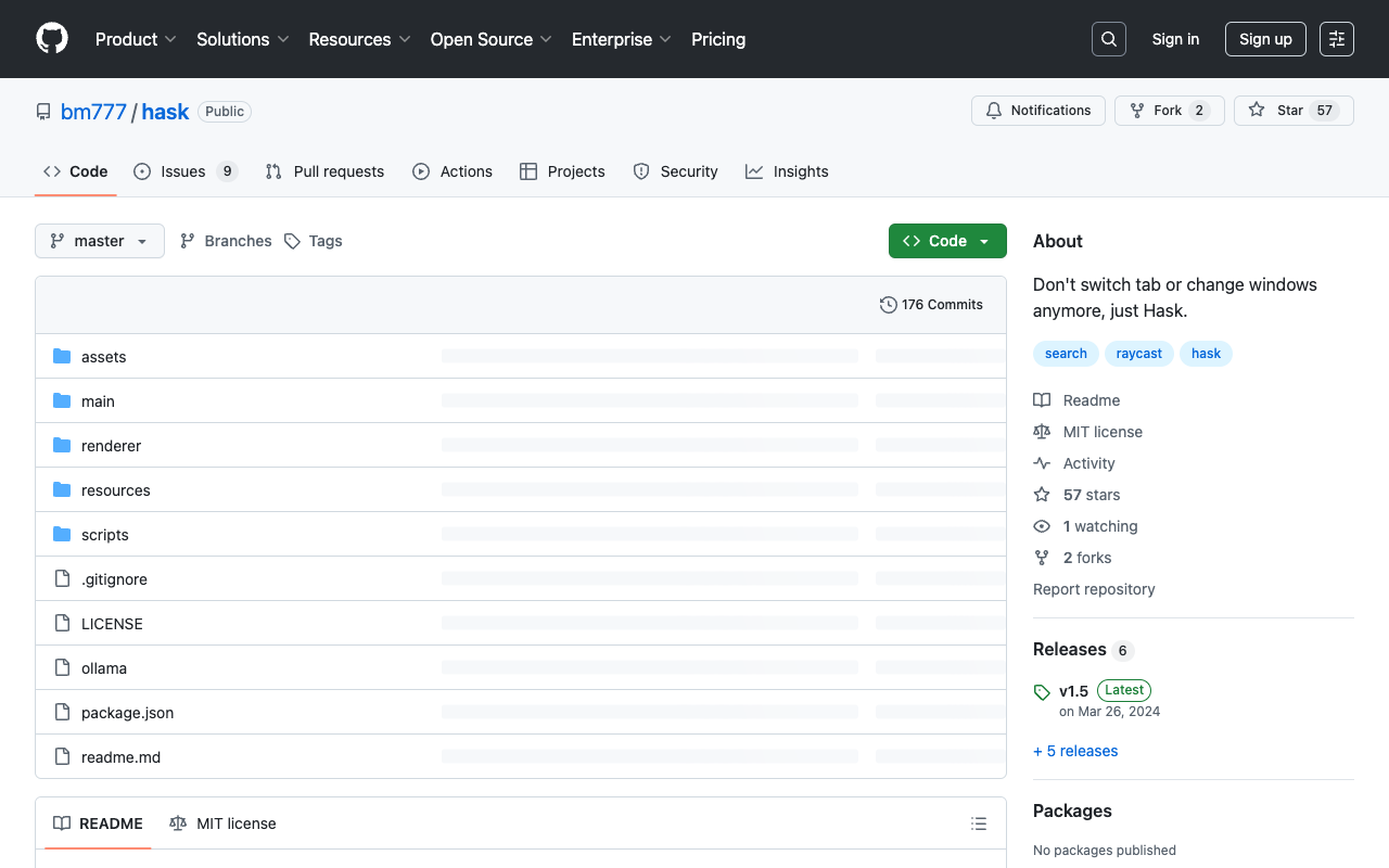 Hask AI - Quickly search on internet and receive instant results