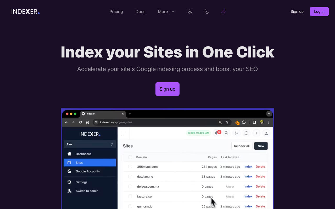 Indexer.so - Index Your Sites in One Click