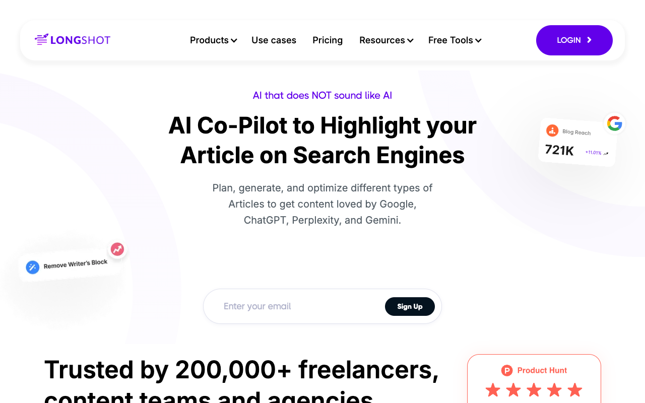 LongShot AI 2.0 - AI Assistant for Content Teams