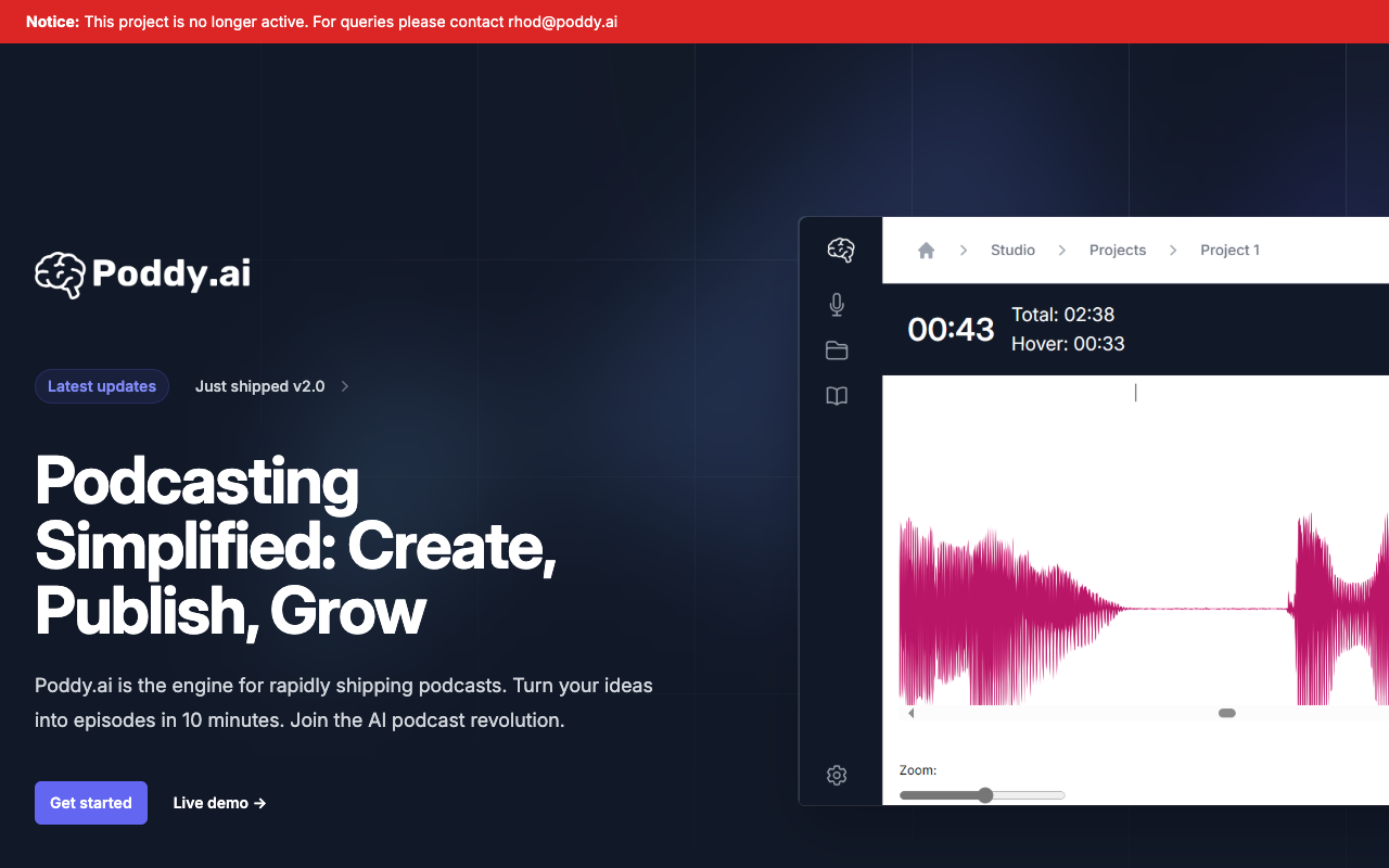 Poddy.ai v2 - The Ultimate AI-Powered Podcasting Tool