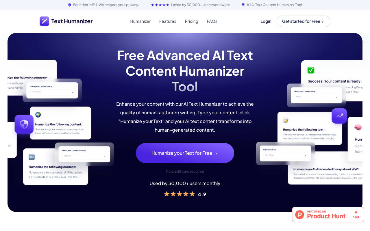 Text Humanizer - Humanize any AI Text Content in seconds for Free