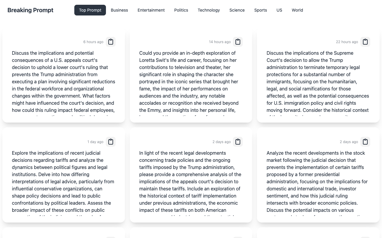 Breaking Prompt - Get Insights from Latest Breaking News with LLMs