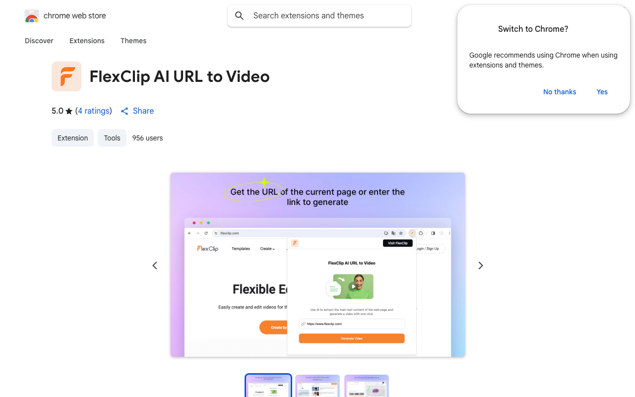 FlexClip AI URL to Video - Turn any text content from URL into videos with one click AI Video Content Creation