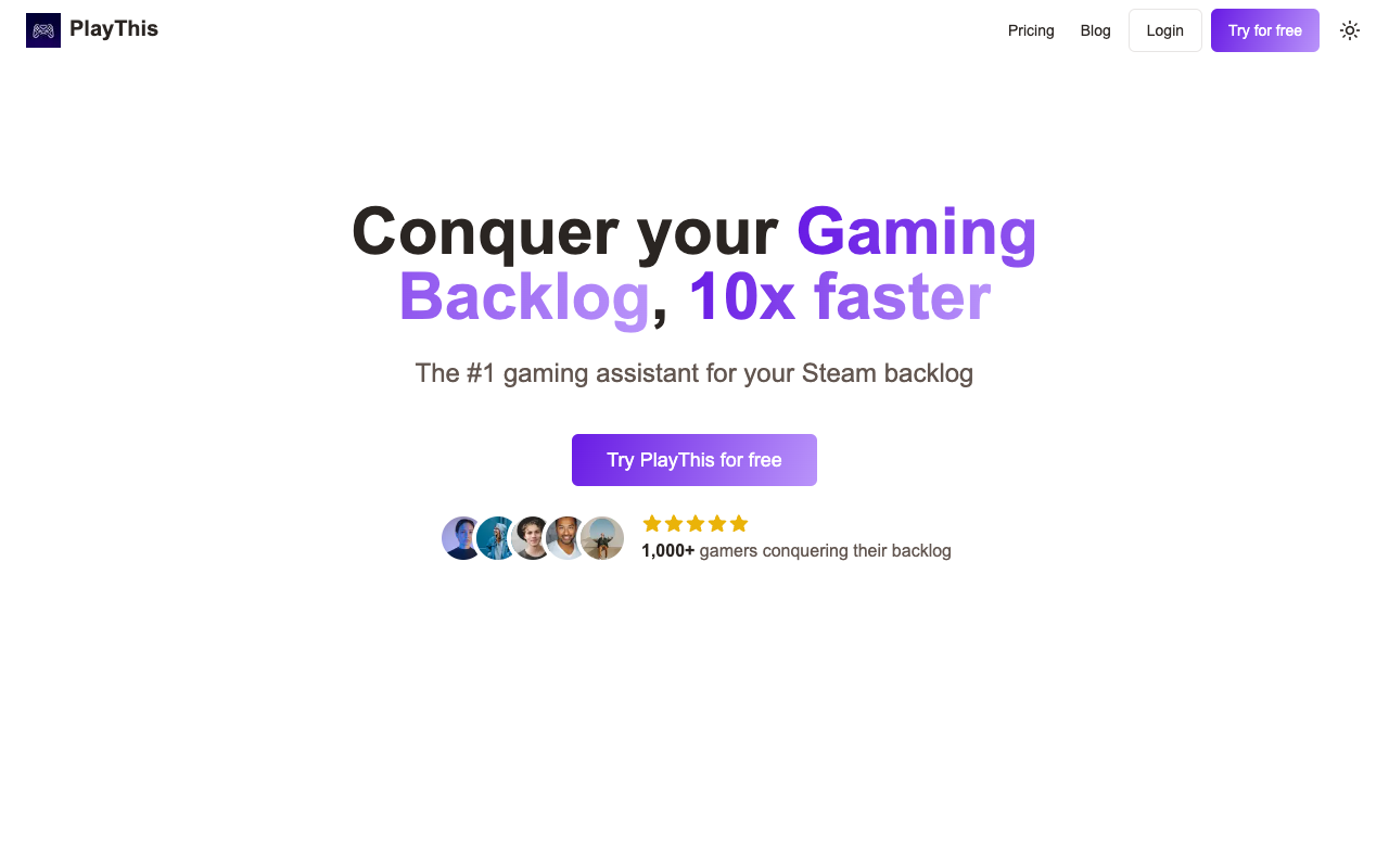 PlayThis - Your Personalized Game Recommendation Platform