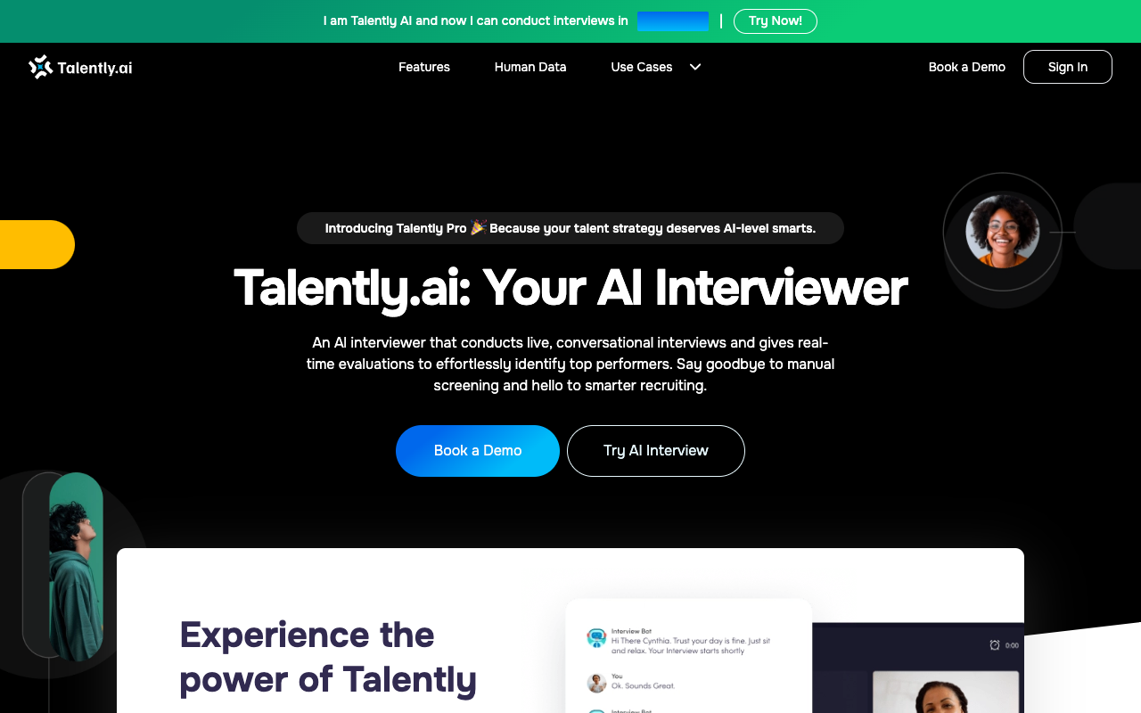 Mock Interviews by Talently.ai - Prepare for any job interview with our AI interviewer