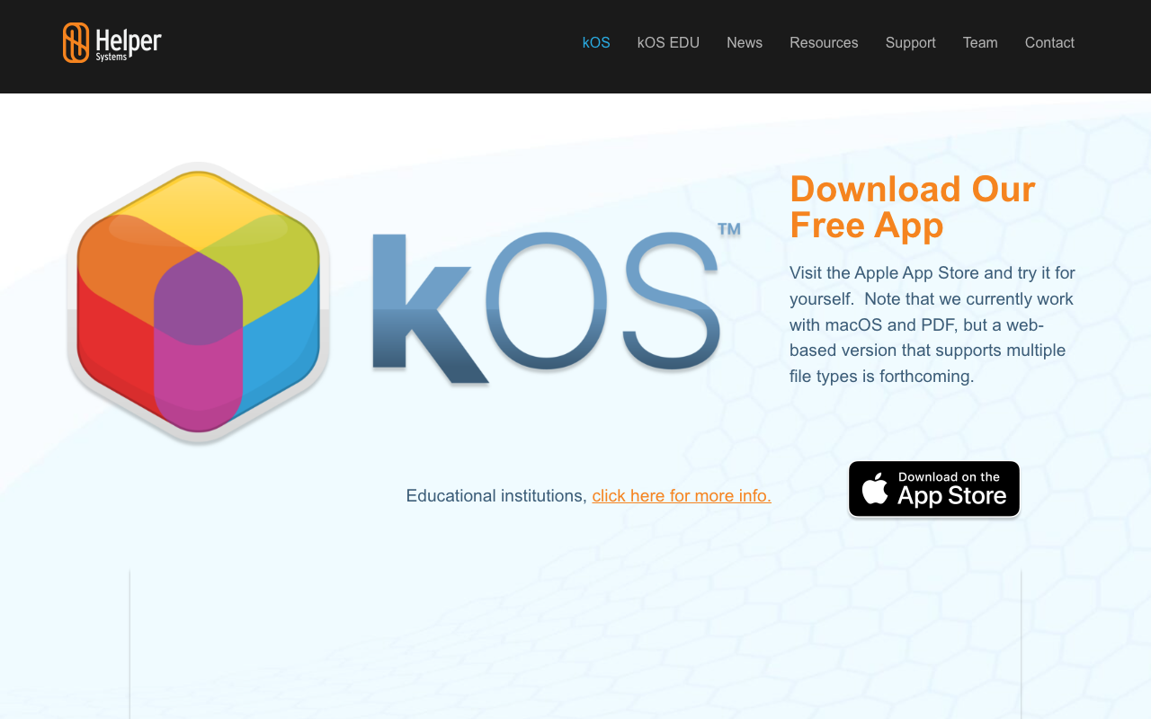 kOS: Unlock the Potential of PDFs with Helper Systems