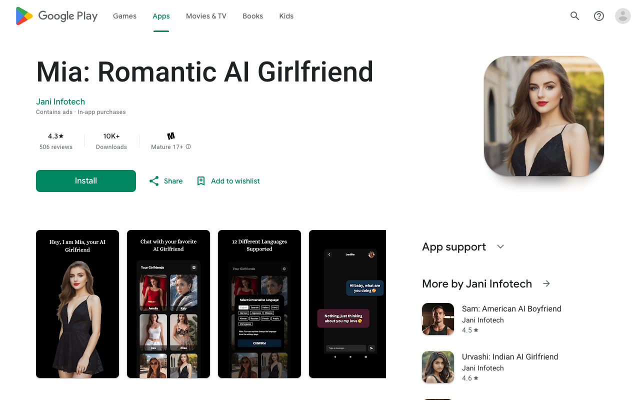 Mia: Romantic AI Girlfriend - Your Virtual Companion for a Memorable Chat