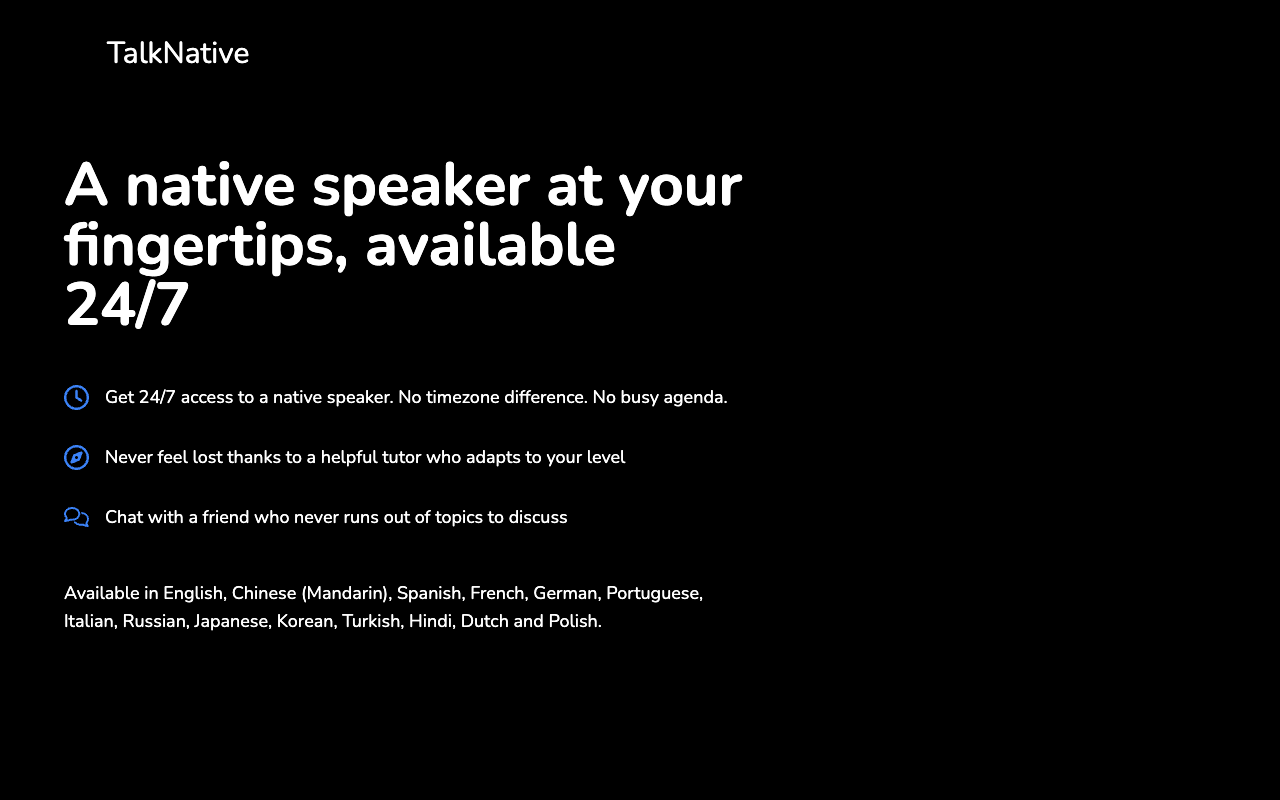 TalkNative - Your 24/7 Language Learning Companion
