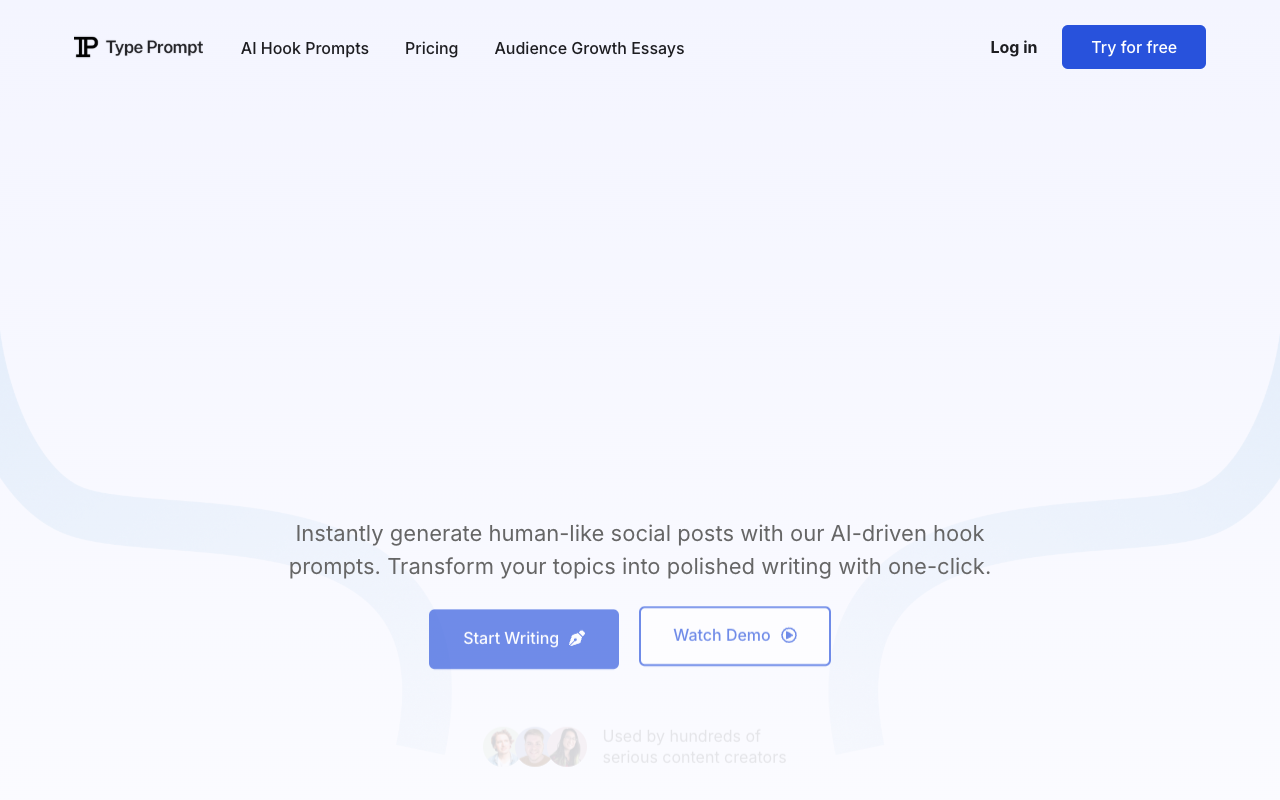 TypePrompt - Transform Your Content with AI-powered Hook Prompts