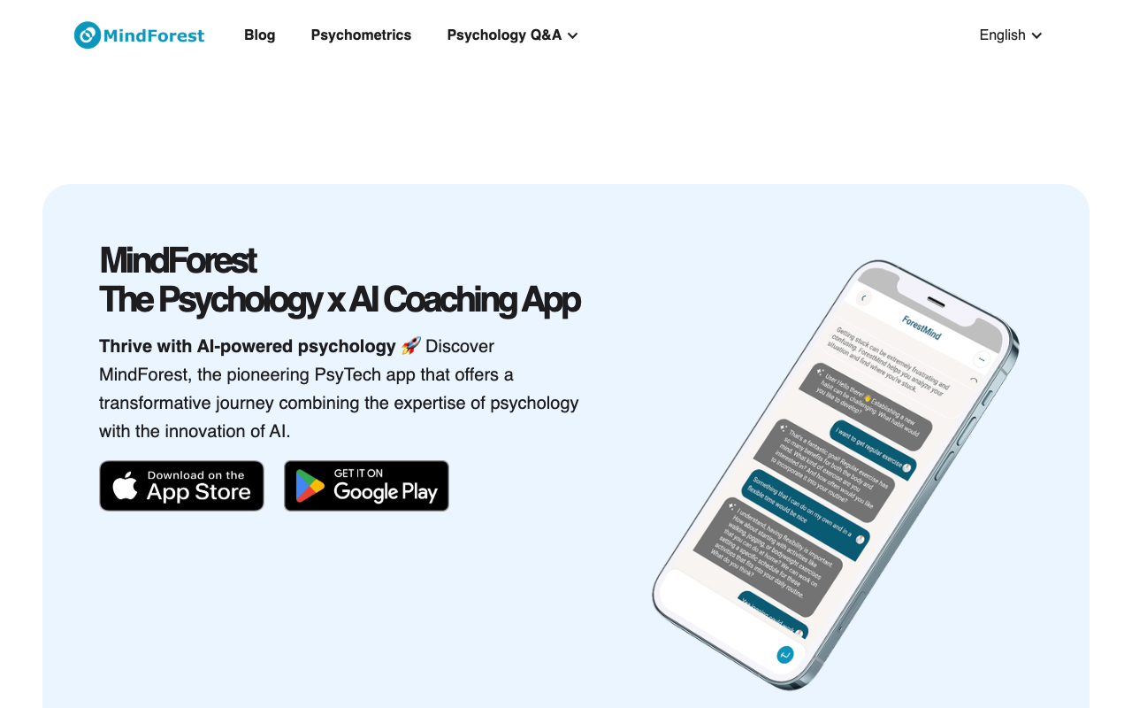 MindForest - AI Coaching App - PsychoTech for fostering resilience and personal growth