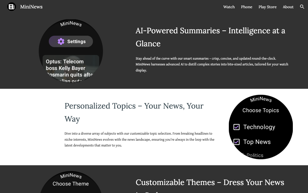 MiniNews - News for Android Wear OS