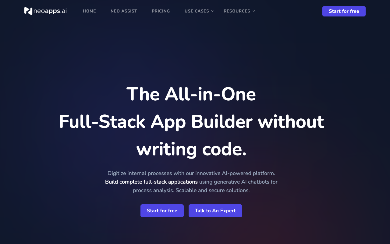 NeoApps.AI - No Code/Low Code/Custom Code App Builder - Co Create With AI