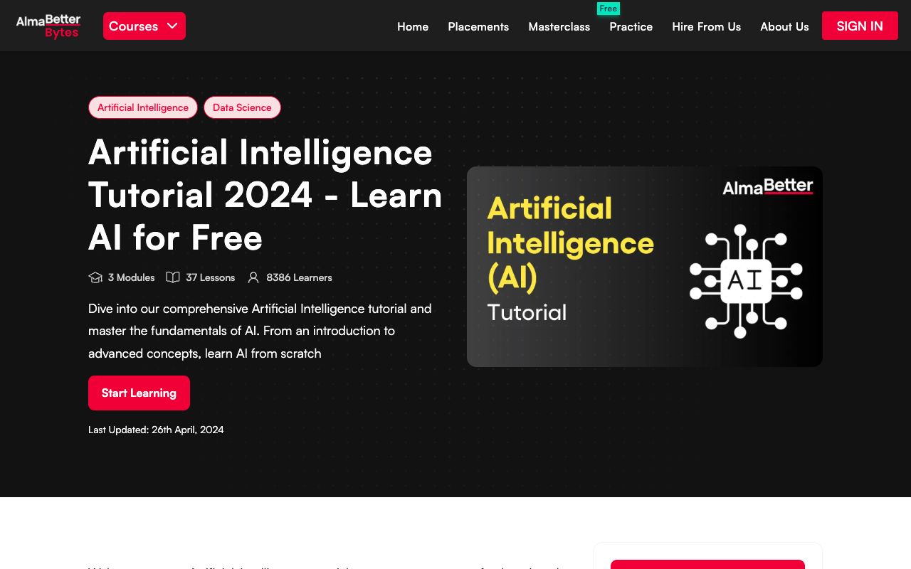 AlmaBetter - Your Comprehensive Artificial Intelligence Tutorial