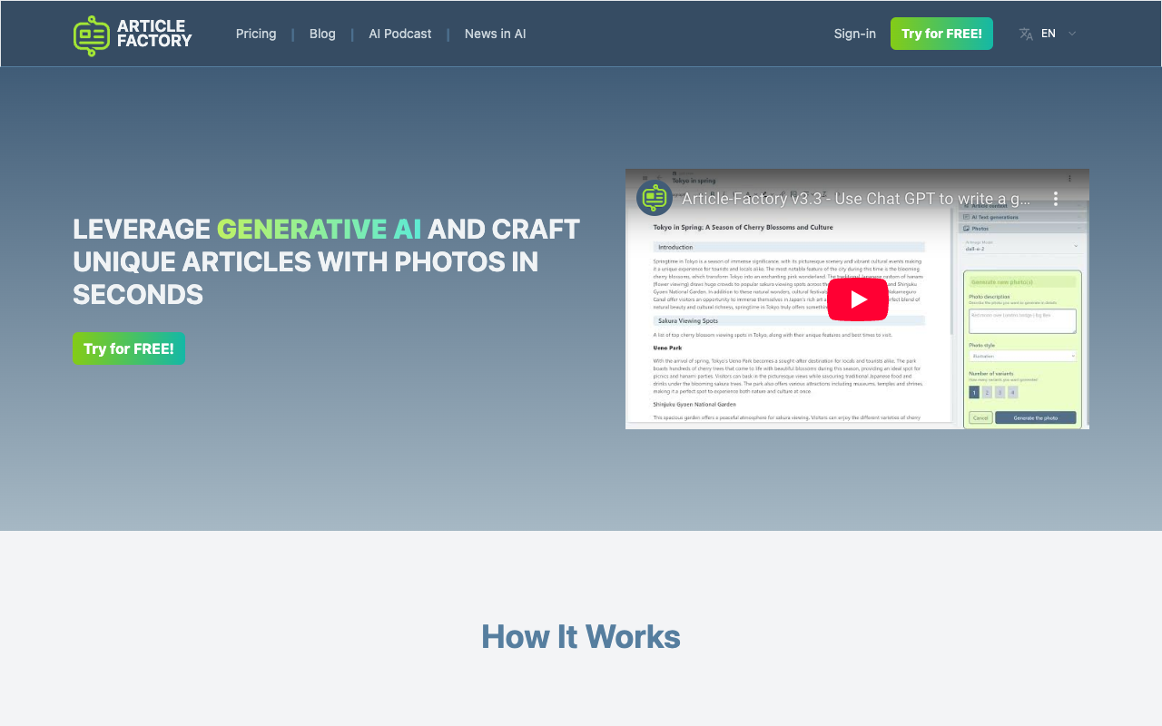 Article Factory - Revolutionize Your Content Creation!