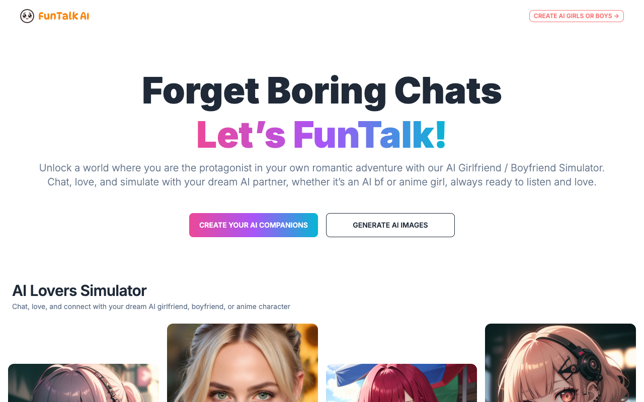 FunTalk.AI - Experience the Ultimate AI Girlfriend Love Games