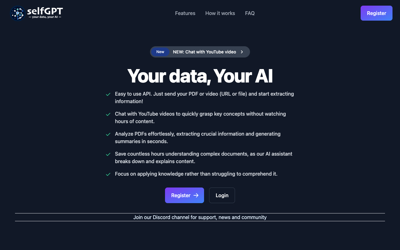 selfGPT - Transform your files into AI insights AI Data Analysis