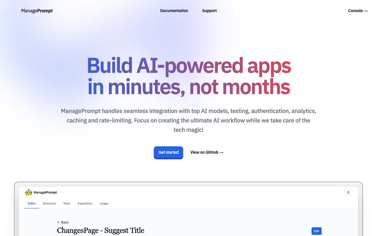 ManagePrompt - Streamline your AI workflows with ease